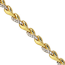14K Yellow Gold Bud Bracelet With White Gold Embellishments.