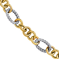14K Two Tone Gold Bracelet Interlinked to Perfection