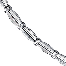 14K 7 1/4 inch White Gold Bracelet With The Look Of Diamonds