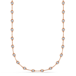 Diamond Station Necklace in 18K Rose Gold (3.00 cttw.)