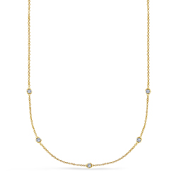 Diamond Station Necklace in 14K Yellow Gold (1/4 cttw.)