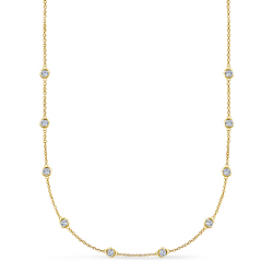 Diamond Station Necklace in 14K Yellow Gold (1.00 cttw.)