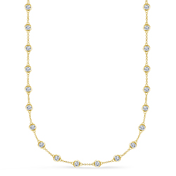 Diamond Station Necklace in 18K Yellow Gold (3.00 cttw.)