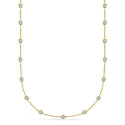 Bezel Set Diamond Station Necklace in 14K Yellow Gold (1 1/2 cttw.)