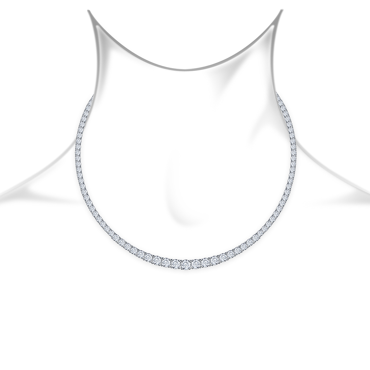 Diamond Eternity Line Necklace with Graduated Diamonds(10.00 cttw.) view 3