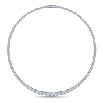 Diamond Eternity Line Necklace with Graduated Diamonds(10.00 cttw.) view 4