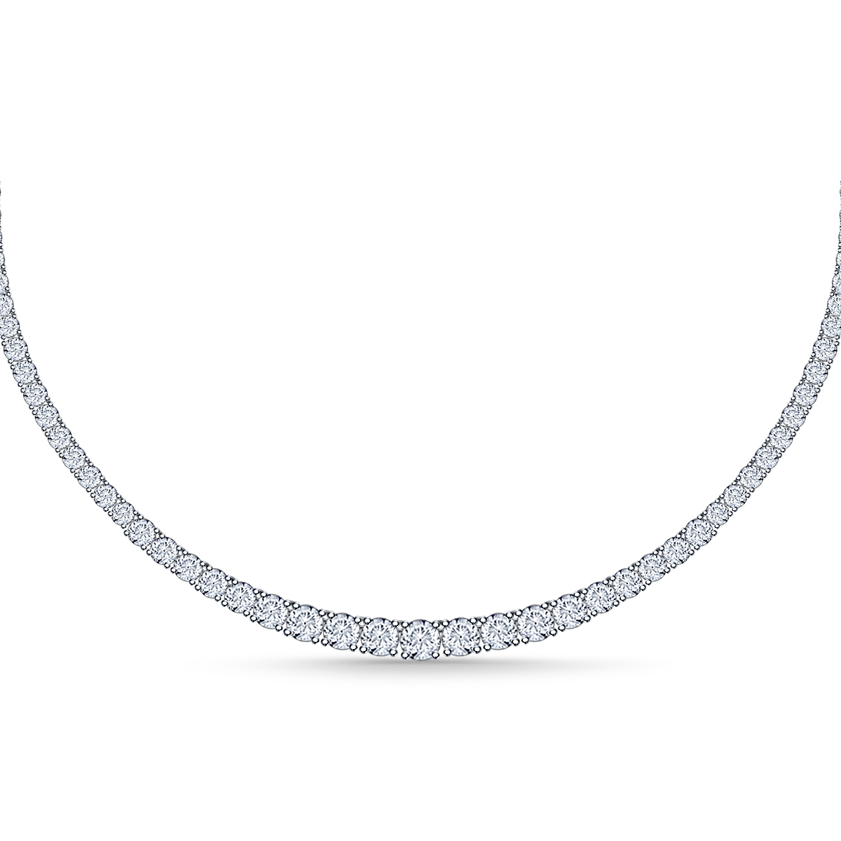 Diamond Eternity Line Necklace with Graduated Diamonds(10.00 cttw.) view 2