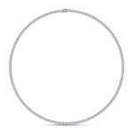 Classic Diamond Eternity Tennis Necklace in 14K White Gold(5.00 cttw.) view 4
