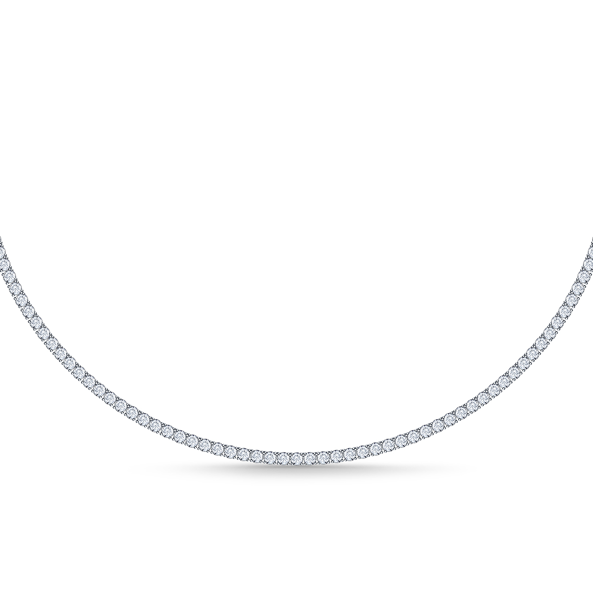 Classic Diamond Eternity Tennis Necklace in 14K White Gold(5.00 cttw.) view 2