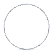 Classic Diamond Eternity Tennis Necklace in 14K White Gold(5.00 cttw.)
