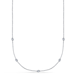 Diamond Station Necklace in 14K White Gold (1/4 cttw.)