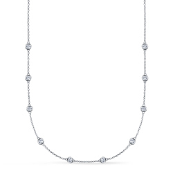 Diamond Station Necklace in 14K White Gold (1.00 cttw.)