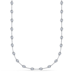 Diamond Station Necklace in 18K White Gold (3.00 cttw.)
