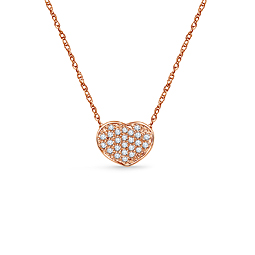 Mini Diamond Heart Pendant in 14K Rose Gold (1/4 cttw.)