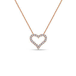 Classic Diamond Heart Pendant in 14K Rose Gold (1/2 cttw.)
