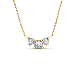 14K Yellow Gold Pendant With Round Diamonds Arranged In A Common Prong Setting