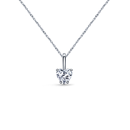 Diamond Heart Pendant Necklace with Prong Set in 14K White Gold (1/4 cttw.)