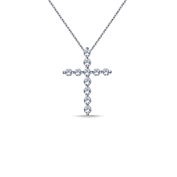 Floating Diamond Cross Pendant in 14K White Gold (1.00 cttw.)