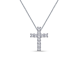 Classic Diamond Cross Pendant in 14K White Gold (1.00 cttw)