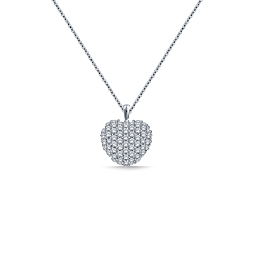 Reversible Diamond Heart Pendant in 14K White Gold (1 cttw.)