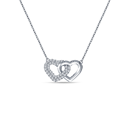 Intertwined Diamond Heart Pendant in 14K White Gold (1/4 cttw.)