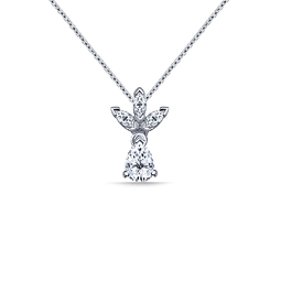 Marquise and Pear Drop Diamond Pendant in 14K White Gold (1 1/4 cttw.)