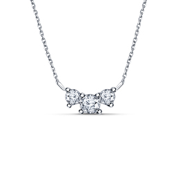 14K White Gold Pendant With Round Diamonds Arranged In A Common Prong Setting