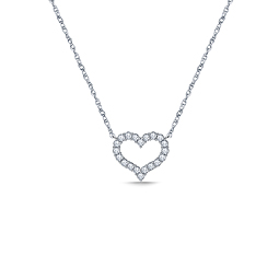 14K White Gold Diamond Heart Pendant Necklace (1/3 cttw.)