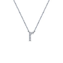 14K White Gold Diamond Initial 'R' Pendant Necklace