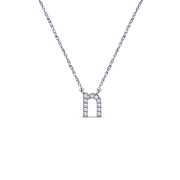14K White Gold Diamond Initial 'N' Pendant Necklace