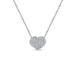 Pave Diamond Heart Pendant in 14K White Gold (1/2 cttw.)