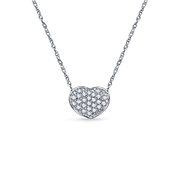 Mini Diamond Heart Pendant in 14K White Gold (1/4 cttw.)