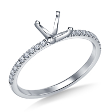 Petite Prong Set Diamond Engagement Ring in 14K White Gold (1/8 cttw.)