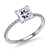 Petite Prong Set Diamond Engagement Ring In 14K White Gold (1/8 cttw.) view 4