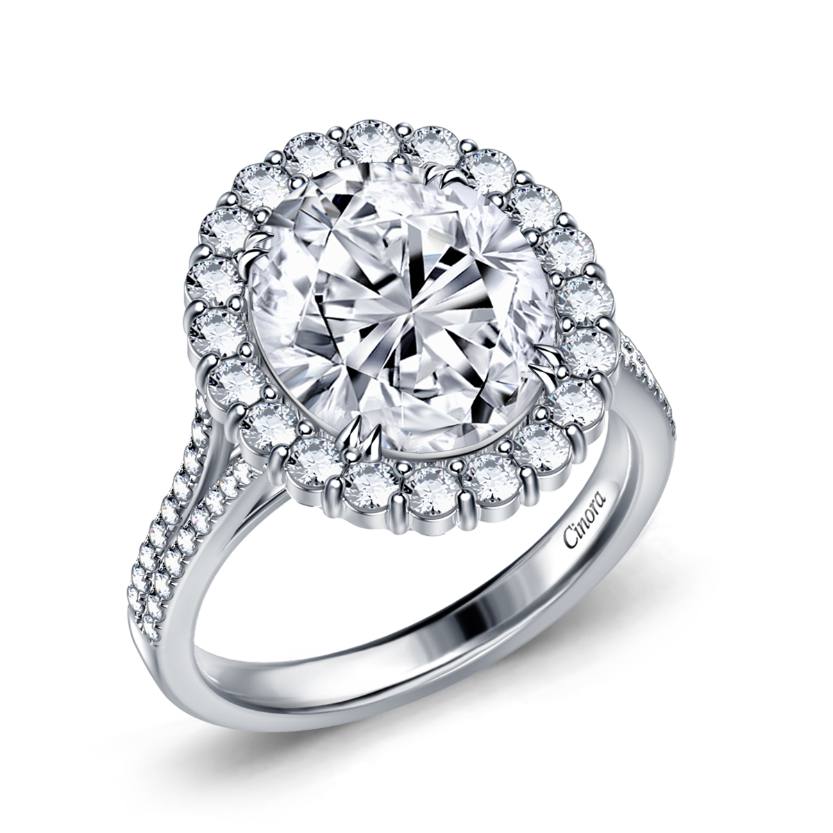 Halo Cushion Cut Split Shank Engagement Ring, 1.80 Ct I Color VVS1 GIA –  Kingofjewelry.com