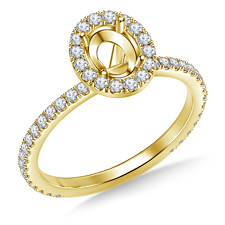 Oval Halo Engagement Ring in 14K Yellow Gold