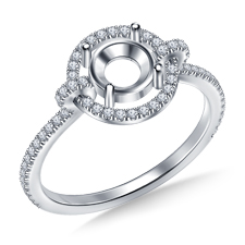 Halo Cathedral Engagement Ring in Platinum