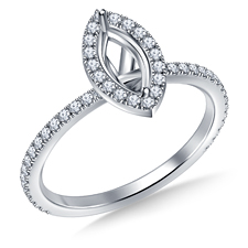 Marquise Halo Engagement Ring in Platinum
