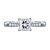 Petite Solitaire Engagement Ring Semi Mount With Micro Prong Accent Diamonds In 14K White Gold view 3