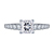 Graduated Cathedral Semi Mount Setting With Accent Diamonds In 14K White Gold view 3