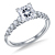 Graduated Cathedral Semi Mount Setting With Accent Diamonds In 14K White Gold view 4