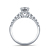 Graduated Cathedral Semi Mount Setting With Accent Diamonds In 14K White Gold view 5