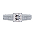 Diamond Solitaire Engagement Ring With Mixed Shape Pave Accent Diamonds In 14K White Gold view 3