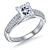 Diamond Solitaire Engagement Ring With Mixed Shape Pave Accent Diamonds In 14K White Gold view 4