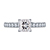 Classic Diamond Solitaire Engagement Ring With Accent Diamonds In 14K White Gold view 3