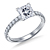 Classic Diamond Solitaire Engagement Ring With Accent Diamonds In 14K White Gold view 4