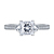 Three Stone Trillion And Micropave Set Diamond Engagement Ring In 14K White Gold view 3