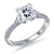 Three Stone Trillion And Micropave Set Diamond Engagement Ring In 14K White Gold view 4
