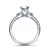 Three Stone Trillion And Micropave Set Diamond Engagement Ring In 14K White Gold view 5