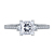 Petite Trio Diamond Engagement Ring  With Prong Details In 14K White Gold view 3